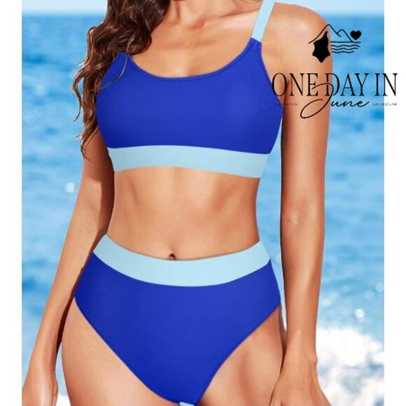 Aleumdr Ribbed Crop Bikini Swimsuit Size L - Picture 1 of 5